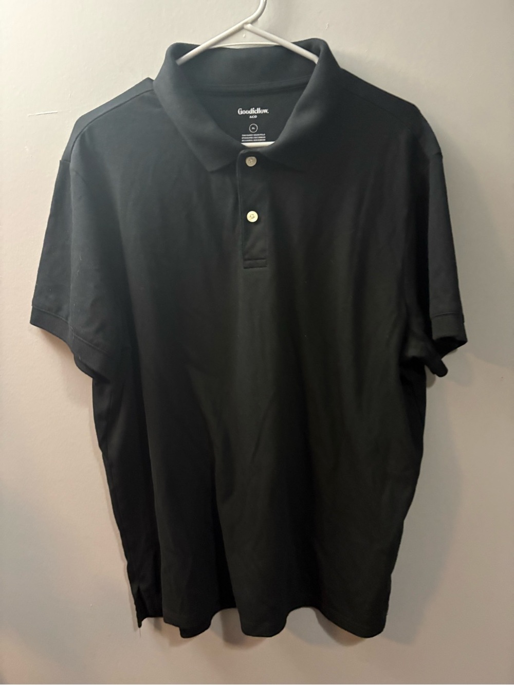 Goodfellow & Co Black Men’s Polo Shirt with Two-Button Placket